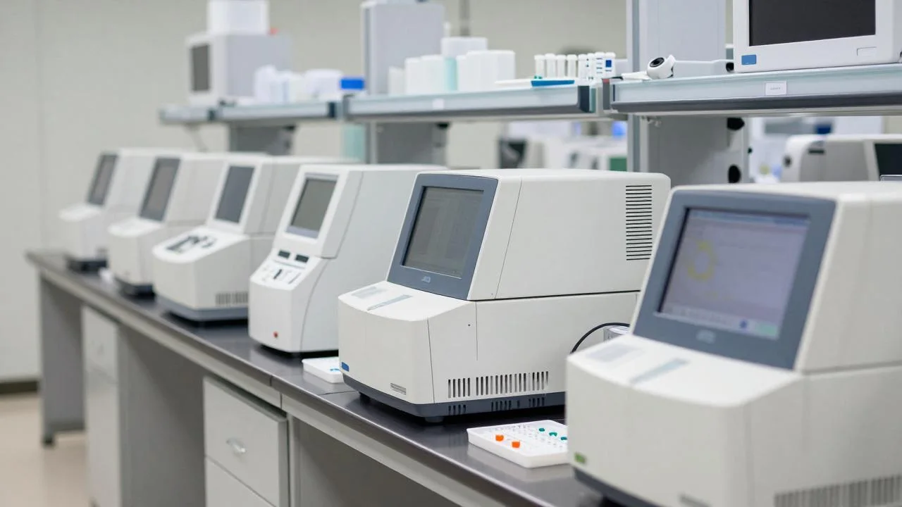 Analyzer-Straße in einem medizinischen Labor.