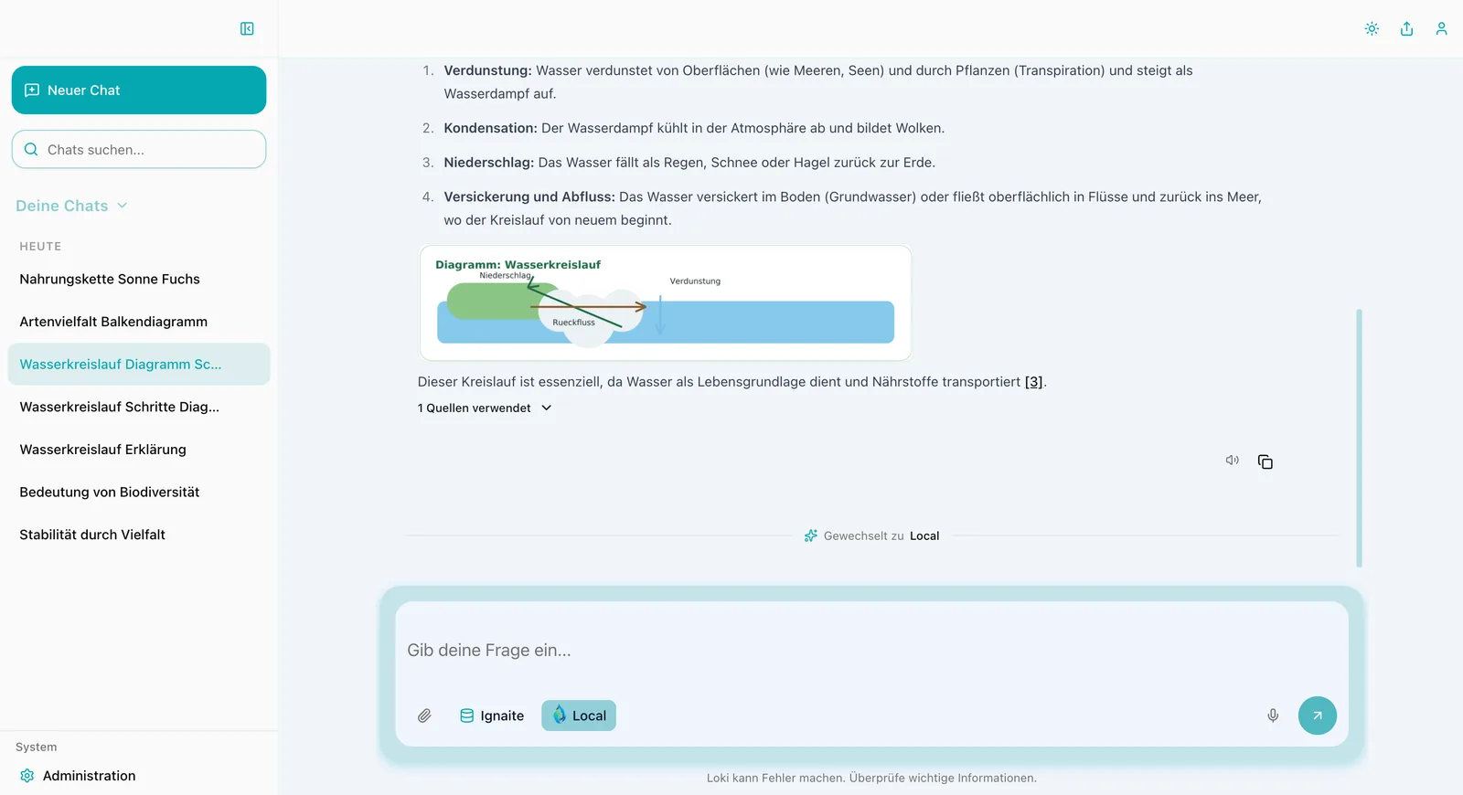 Die Chat-App komplett im Light Mode