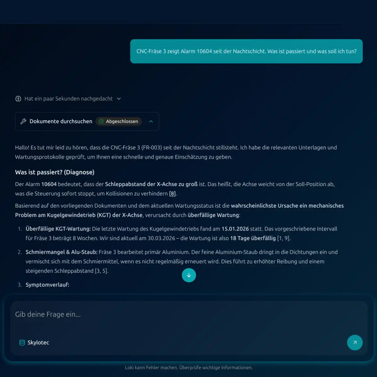IGNAITE Wissensassistent – Vorschau der Benutzeroberfläche