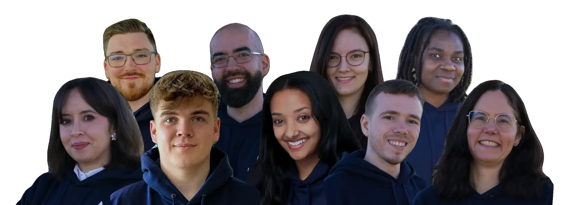 Neun Menschen aus dem IGNAITE-Team in zwei Reihen. Hinten von links: Julian Regel, Christoph Brosch, Lena Ellerkamp, Cassandra Obiagwu. Vorn von links: Bouchra Bou-Toulout, Patrick Wagner, Miras Walid, Marvin Schacht, Jessica Ohnesorge.